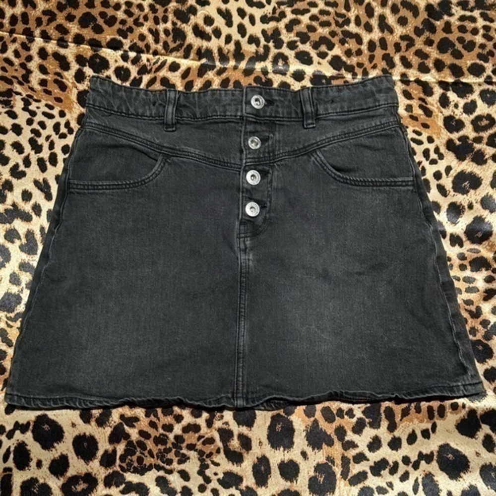 H&M Girls Black Denim Mini Skirt